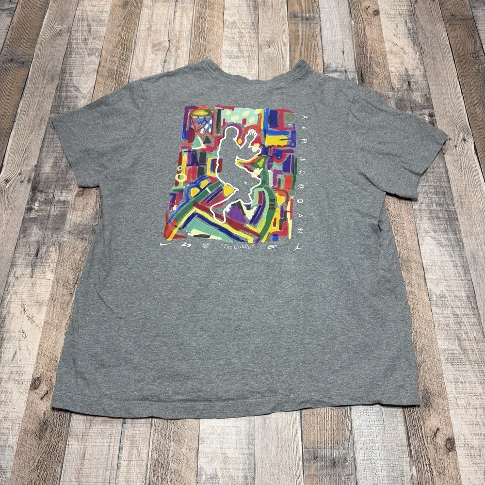 Nike Air Jordan Graphic T Shirt Mens XL Gray Jumpman Basketball Streetwear